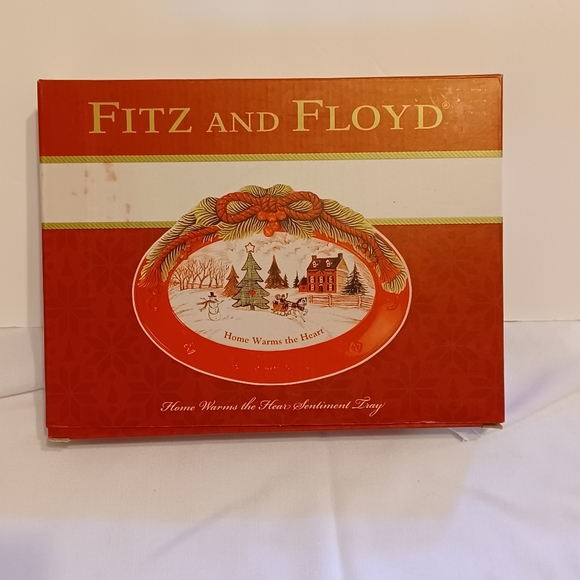 Christmas Fitz & Floyd "Home Warms The Heart" Tray in Box - Picture 7 of 8